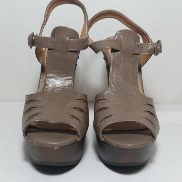 Qupid Womens Strappy High Heeled Sandals brown 9 - Picture 3 of 8
